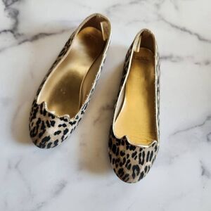 Gymboree size 2 girls cheetah cat ears gold slip on ballet flats